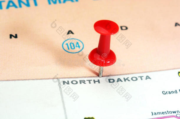 美国地图集地图学关闭达科他州