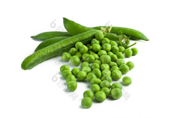 绿色豌豆荚，绿色豌豆