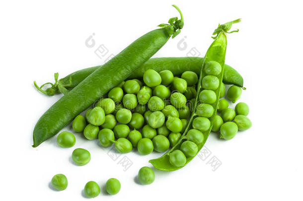 绿色豌豆荚，绿色豌豆