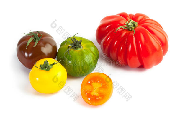 不同颜色的番茄，茄属植物