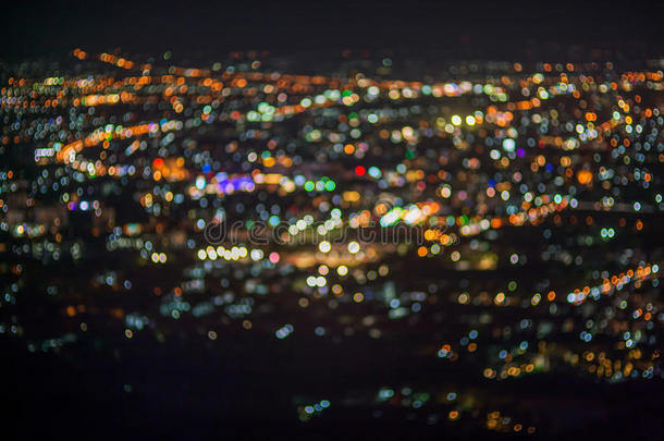 散焦抽象清迈城市夜景灯光背景