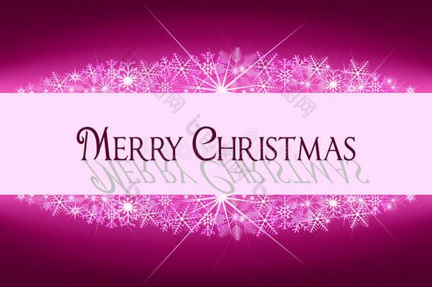 圣诞<strong>紫粉色</strong>的雪花和文字横幅