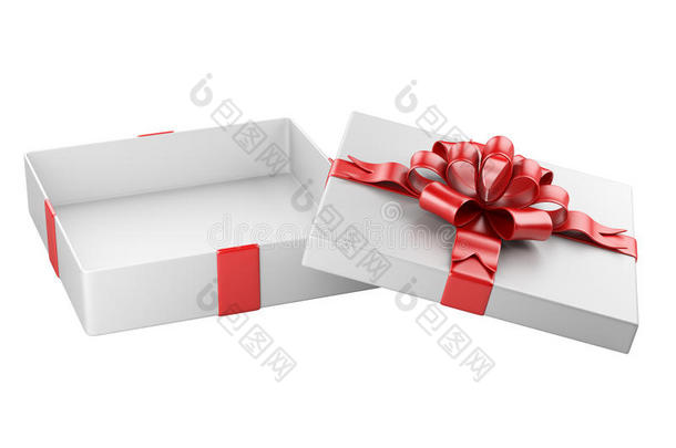 打开的礼品盒空白礼品标签