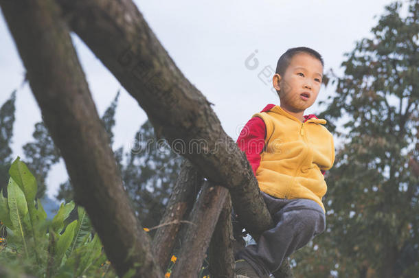 亚洲的男孩小孩童<strong>年中</strong>国人