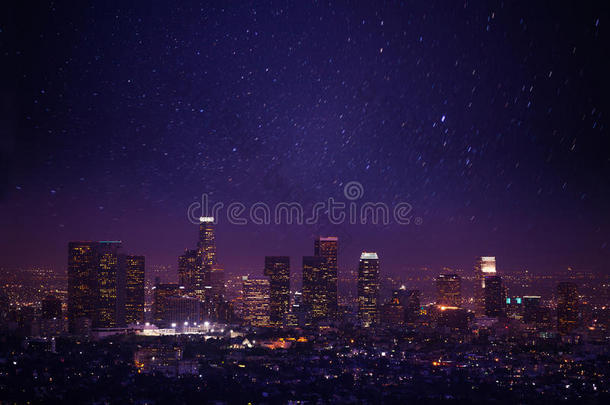 美丽的<strong>洛杉矶夜景</strong>，美国