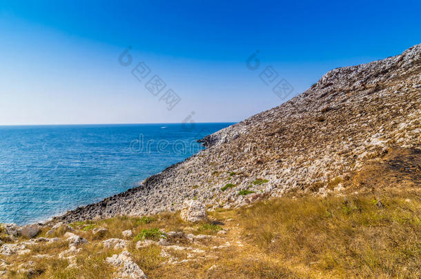 亚得里亚海阿普利亚阿普利亚的蓝色悬崖