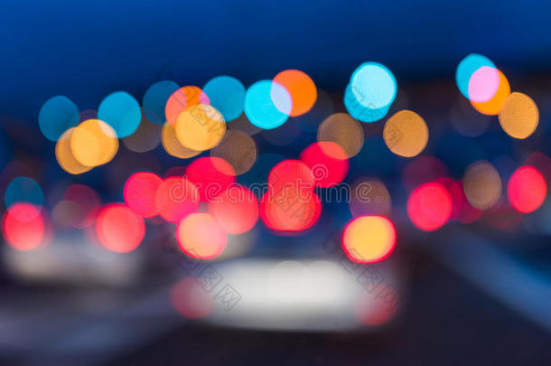 抽象交通堵塞夜灯背景