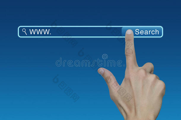 按下蓝色背景上的搜索按钮，搜索互联网概念