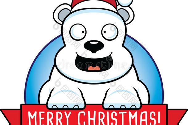 卡通圣诞北极熊横幅