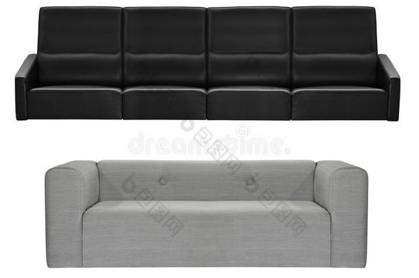 灰色和黑色<strong>现代沙发</strong>隔离