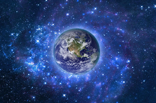 全球地球模型夜间。 美国宇航局提供的图像元素。