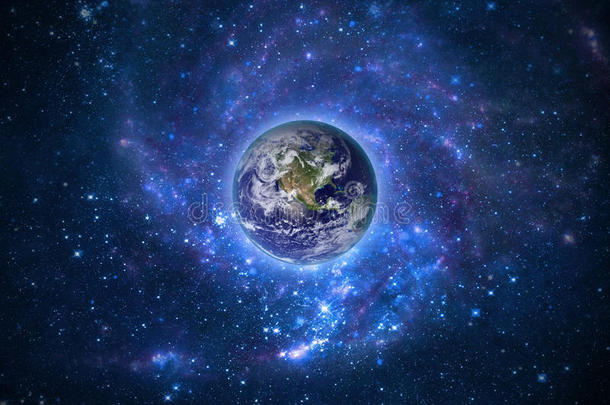 全球<strong>地球模型</strong>夜间。 美国宇航局提供的图像元素。