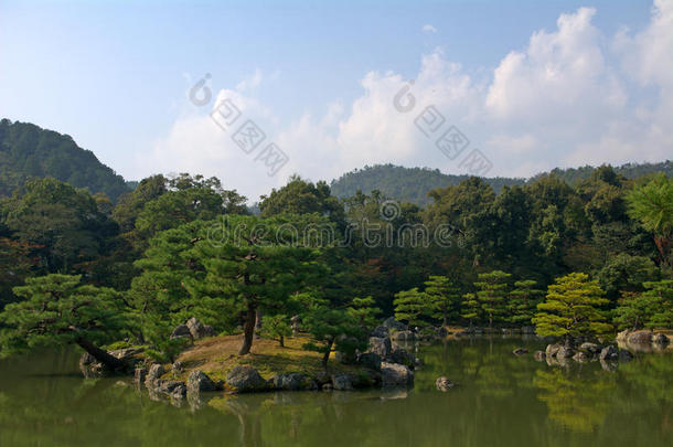 日本京都金阁寺花园