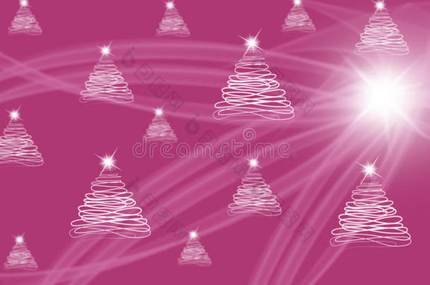 圣诞树上画着明亮的透镜耀斑