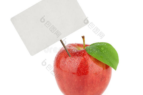苹果背景空白的卡片复制