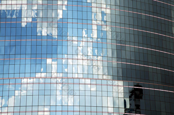 亚洲曼谷泰国摩天大楼在窗口中心
