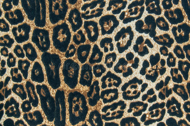 印花织物条纹豹纹纹理背景，动物滑雪