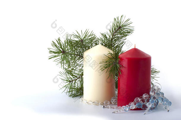 背景蜡烛庆祝圣诞节混合成的