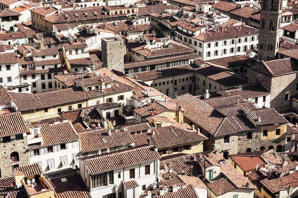 佛罗伦萨城市景观，屋顶<strong>场景</strong>，托斯卡纳，意<strong>大</strong>利
