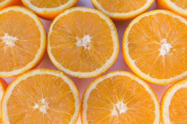 半个橘子，切片橘子水果特写