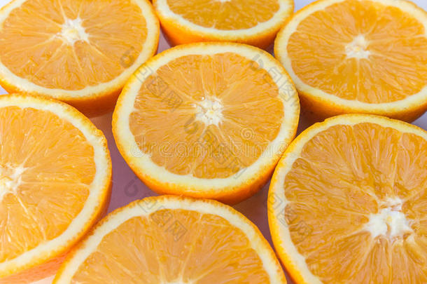 半个橘子，切片橘子水果特写
