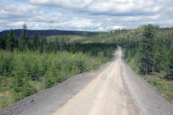 砾石路科利马州公路后退