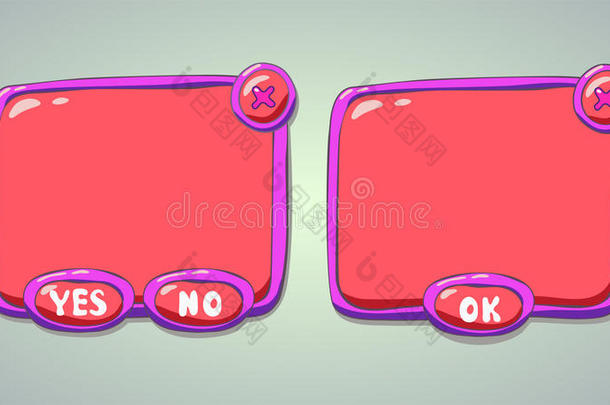 光滑的粉红色卡通面板，用于<strong>游戏</strong>或网络<strong>UI</strong>