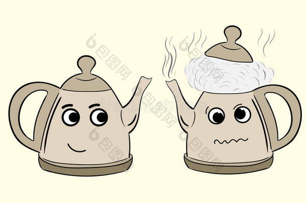 沸腾和普通的茶壶