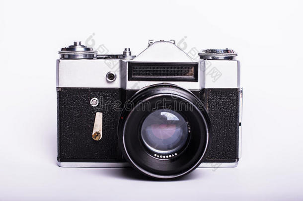 旧的旧的肮脏的老式胶片光电照相机