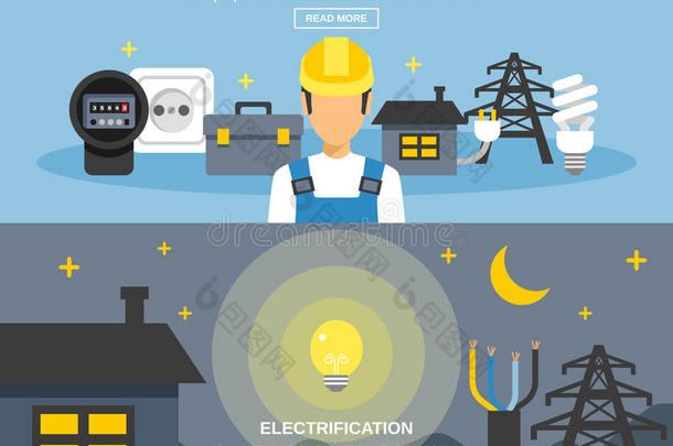 电力和电力横幅设置