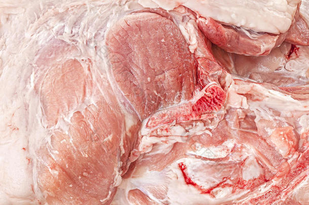 猪肉腿鲜肉的极端特写图片