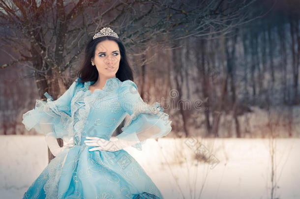美丽的雪女王在冬季装饰
