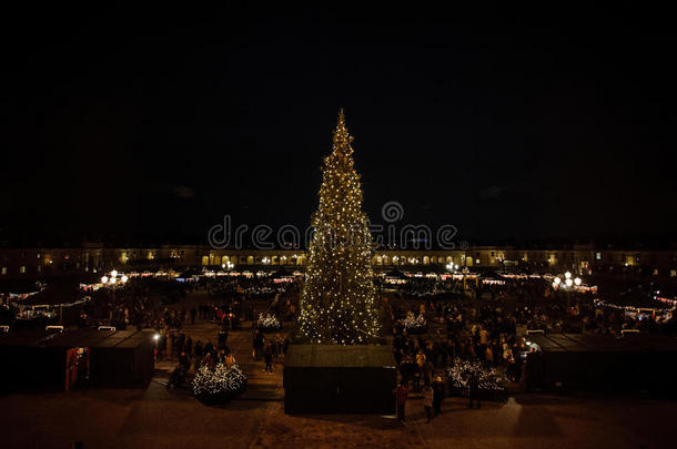 圣诞市场维也纳美丽的灯饰