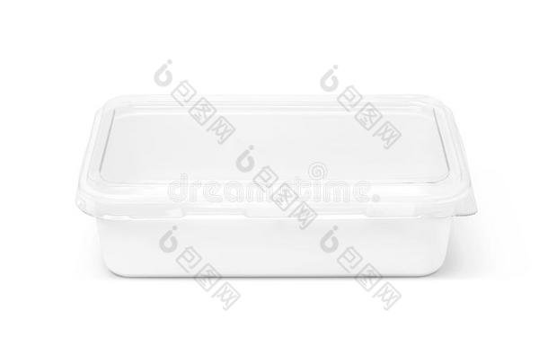 白色隔离食品的空白包装塑料盒