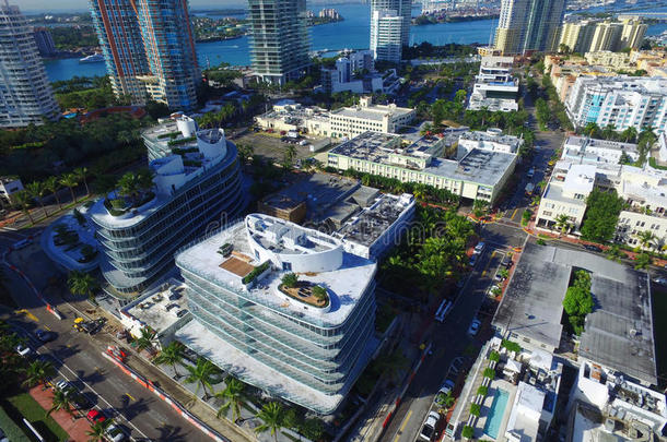 迈阿密海滩建设的航空图像