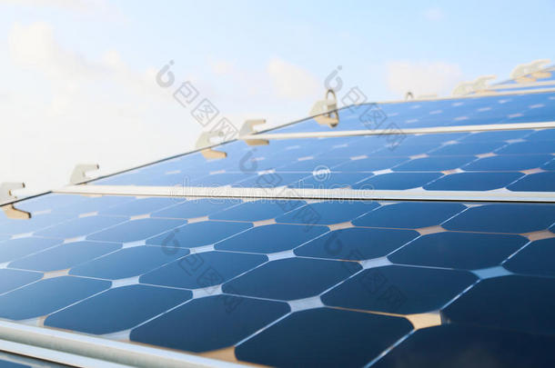 绿色能源背景，节能与绿色能源，能源业务，太阳能电池系统和流行能源，太阳能电池站