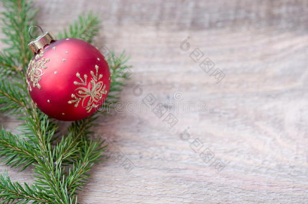 圣诞节或新年装饰背景杉木树枝