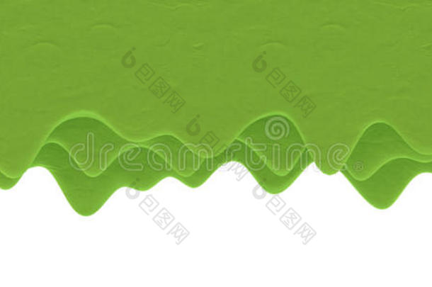 绿色卡通泄漏在塑料或粘土风格。