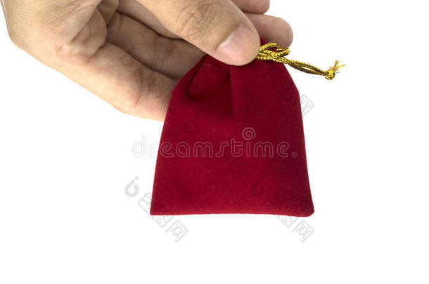 给一个红色的包作为圣诞节或中国新年。