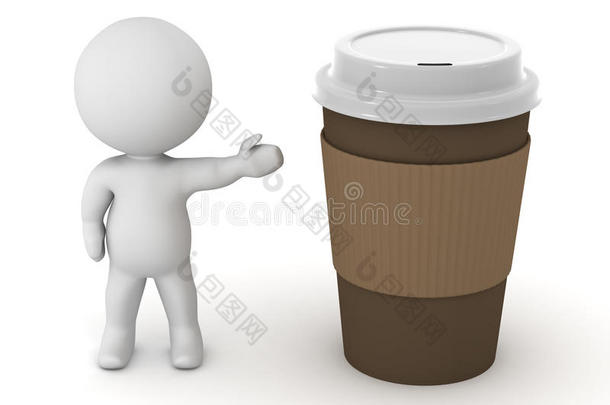显示咖啡杯的3D字符