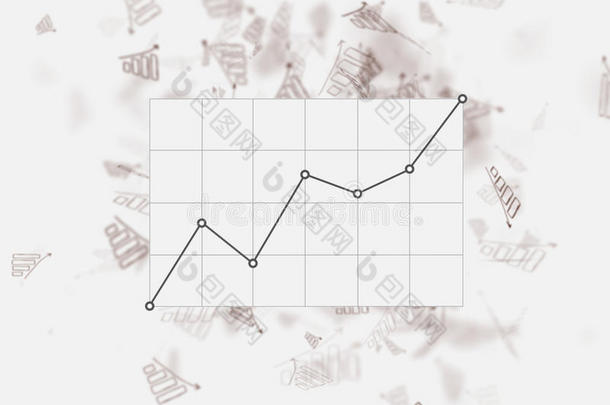 背景图形上的生长条形图。 白色背景上的许多图表。 商业，金融，投资，储蓄和现金