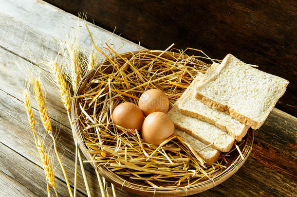<strong>篮子里的鸡蛋</strong>和面包