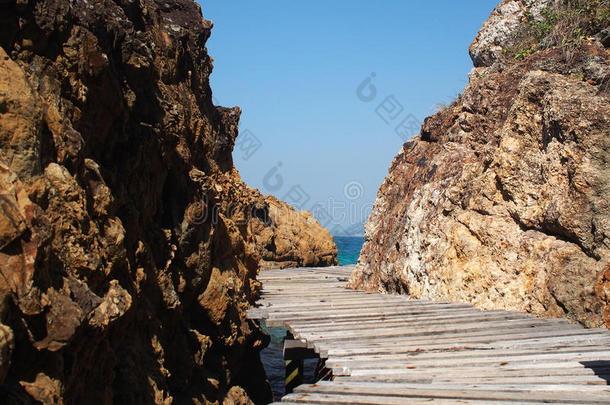 梦幻场景，美丽的海滩。 夏季自然景观