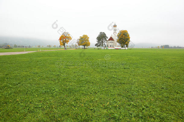 德国Schwangau巴伐利亚乡村的秋天景色