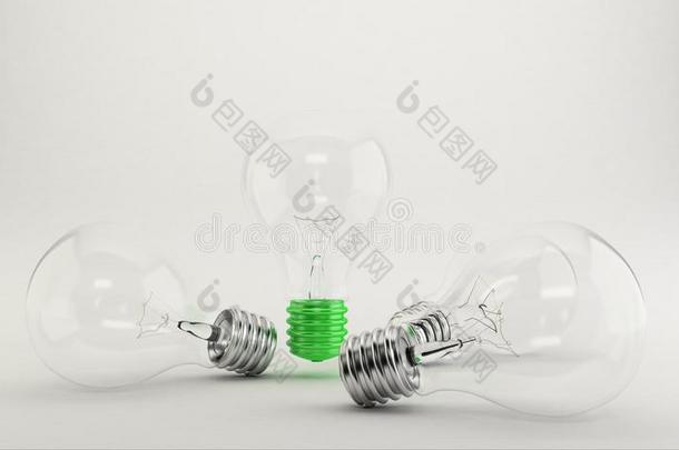 绿灯灯泡代表了一个伟大的想法等