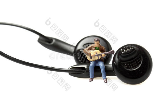 连接耳机图形吉他吉他手