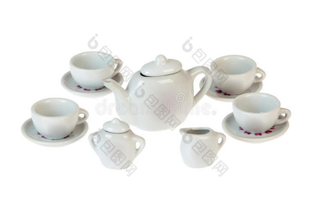 茶壶、瓷茶壶、茶杯背景