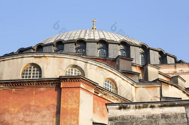圆顶的细节，圣索菲亚在伊斯坦布尔，土耳其