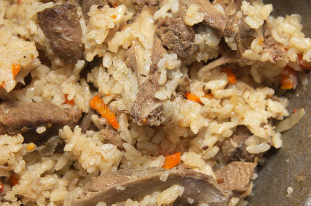 米饭与肉的背景