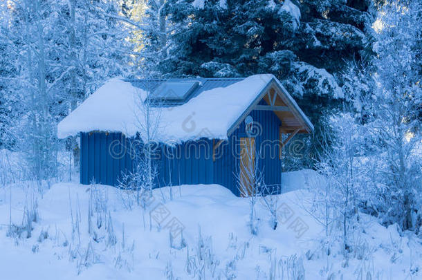 加拿大寒冷的房子山小的